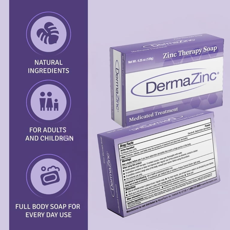 Dermazinc Zinc Therapy Medicated Soap, 4.25 Oz for Skin Care