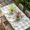 LightGrey, variant on Spring Botanical Table Cloths for 5 Foot Rectangle Tables, Garden Birds Floral Leaves Gray Woodn Patio Waterproof Elastic Fitted Tablecloths, Washable Rectangular Table Cover for Camping