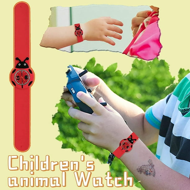 Kids Slap Watch Cartoon 3D Animal Sport Watch Slap Watch Silicone Quartz Watch for Students Boys Girls Birthday Gift Party Supplies Favors