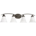 thumbnail image 2 of Progress Lighting Trinity 4-Light Bath Fixture, Ceramic, Antique Bronze, Up/Down Mount, Etched Glass Shade, 2 of 3