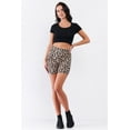 thumbnail image 2 of Leopard Print High Waisted Fitted Yoga Biker Shorts, 2 of 5