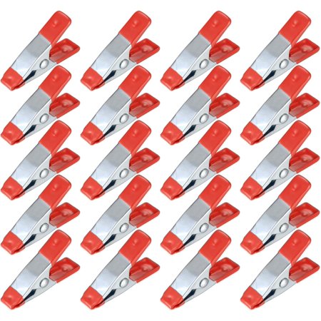 Metal Spring Clamps Clips, Heavy Duty Tipped Grip Holder Rubber Coated, Wood Clamps for Tarpaulin, Camping, Woodworking, Model Making Tool - 20 Pcs/2 Inch (20)