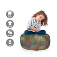 thumbnail image 2 of Geometric Storage Toy Bag Chair, Abstract Grunge Pattern with Folk Rainbow Ornament Squares Distressed Backdrop, Stuffed Animal Organizer Washable Bag, Large Size, Multicolor, by Ambesonne, 2 of 3