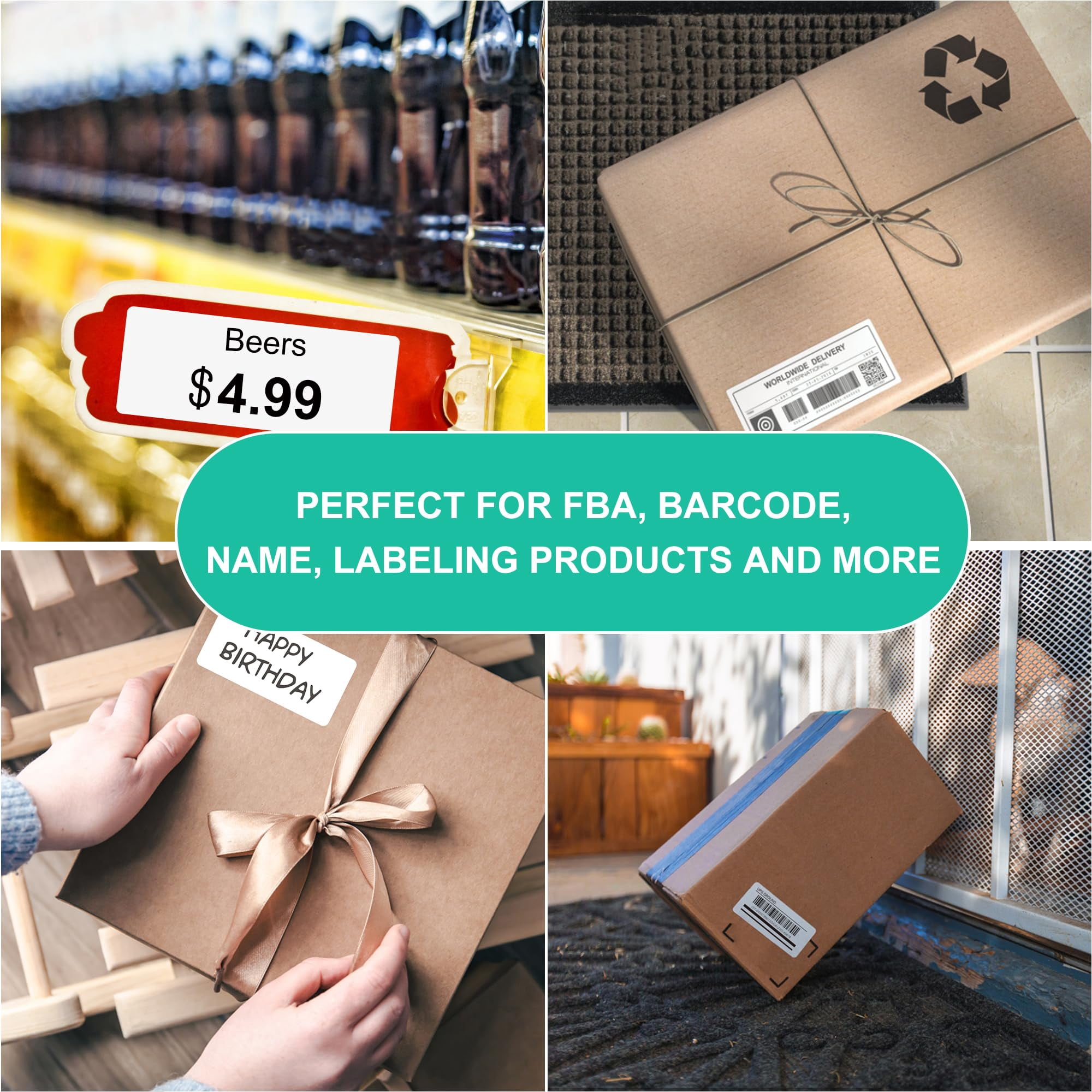 L LIKED Address Labels Sticker 1 x 2-5/8 Inches Shipping Labels, Self-Adhesive Barcode FNSKU Stickers for Inkjet and Laser Printer (500Sheets, 15000Labels)