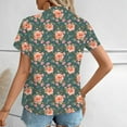 thumbnail image 3 of Youyipin Womens Tops Women's Hawaiian Button Down Shirts Casual Short Sleeve Floral Tropical Print Summer Blouse Tunic Top Beach Vacation Clothes For Women, 3 of 7