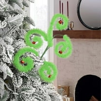 MORESEC XUld Home Green Furry Christmas Tree Decoration Pick Curly Ornament 40x20x2cm Gifts