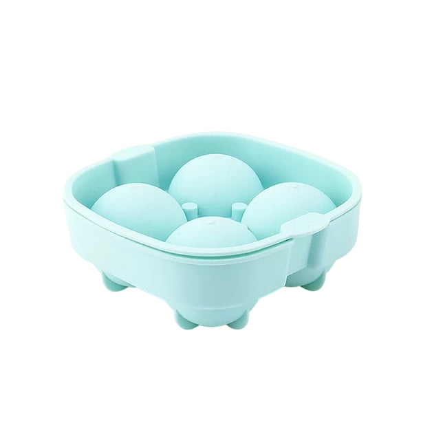 Xihbxyly Bandeja para Cubitos de Hielo de Whisky, Silicona de Grado Alimenticio, 4 Agujeros Grandes, Fácil de Desmoldar, Molde para Chocolate, Pasteles y Dulces, Apto para Refrigerador, 15,5 X 16,2 X