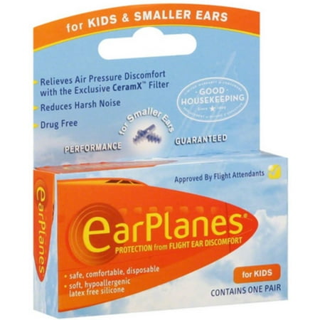 EarPlanes Ear Plugs Kid's Small Size 1 Pair (Pack of (Best Earplugs For Small Ears)