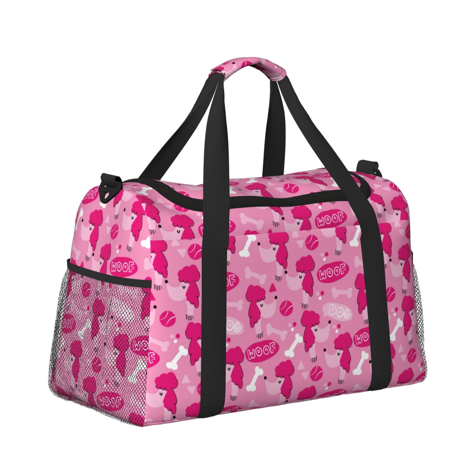 Fuzoiu Poodle Dog Print Travel Duffle Bag,Carry On Tote Bags,Duffel Bag,Sport Gym Bag, Hospital Bag for Labor and Delivery, Overnight Bag,Luggage Bag