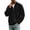 Black, variant on Half Zip Sweaters for Men Stand Collar Ribbed Knit Pullover With Kangaroo Pocket Casual Long Sleeve Sweatshirt