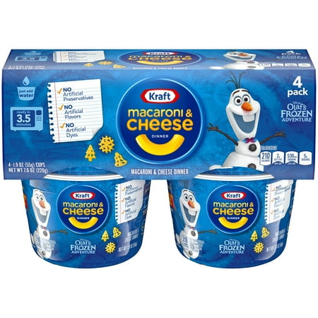 (3 Pack) Kraft Disney Olaf's Frozen Adventure Macaroni & Cheese Dinner 4-1.9 oz.