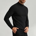 thumbnail image 5 of Zylanna Men Mock Neck Sweater, Long Sleeve Soft Solid Color Warm Pullover Knit Jumper for Daily Wear Black, 5 of 8