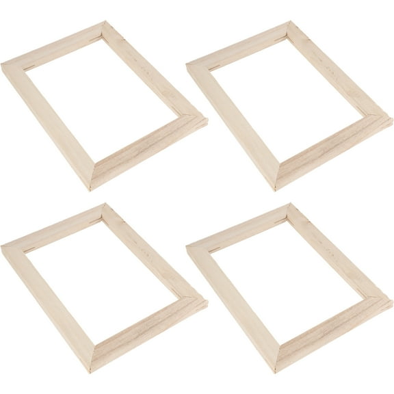 ifundom Ifundom Canvas Frames Khaki Wooden for Art and DIY Projects 4Pcs