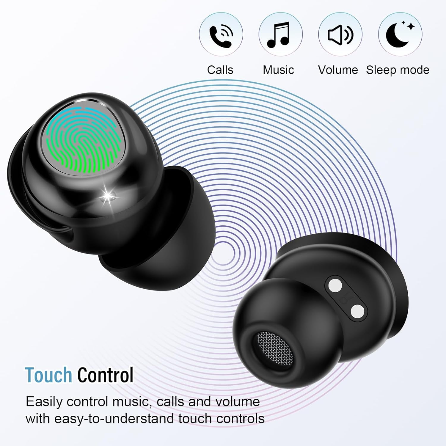 Sleep Earbuds Bluetooth Light-Weight Headphones, Mini Sleep Headphones Small Design for Side Sleepers, Clear Calls Earphones