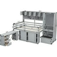 thumbnail image 6 of JERFIT Full Wood Loft Bed with Desk, Drawers, Shelves, Gray, 6 of 8
