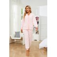 thumbnail image 3 of HEARTNICE Women Fuzzy Pajama Set, Warm Fluffy Sleepwear Plush Loungewear with Pockets,(Light Pink,S), 3 of 5