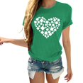 thumbnail image 1 of Pxiakgy Vente Chaude! T-Shirt Trèfle de la Saint-Patrick pour Femmes Chanceux Irlandais Manches Courtes T-Shirt Graphique Trèfle Mode Décontractée Imprimé Amour Col Rond Manches Courtes T-Shirt, 1 of 4