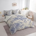 thumbnail image 3 of Homewish Rustic Flower Floral 7pcs Bedding Comforter Set,Countryside Theme Queen Bedding Sets,Blue Gray Queen Sheet Sets For Adults,Microfiber Bedroom Decor Reversible, 3 of 8