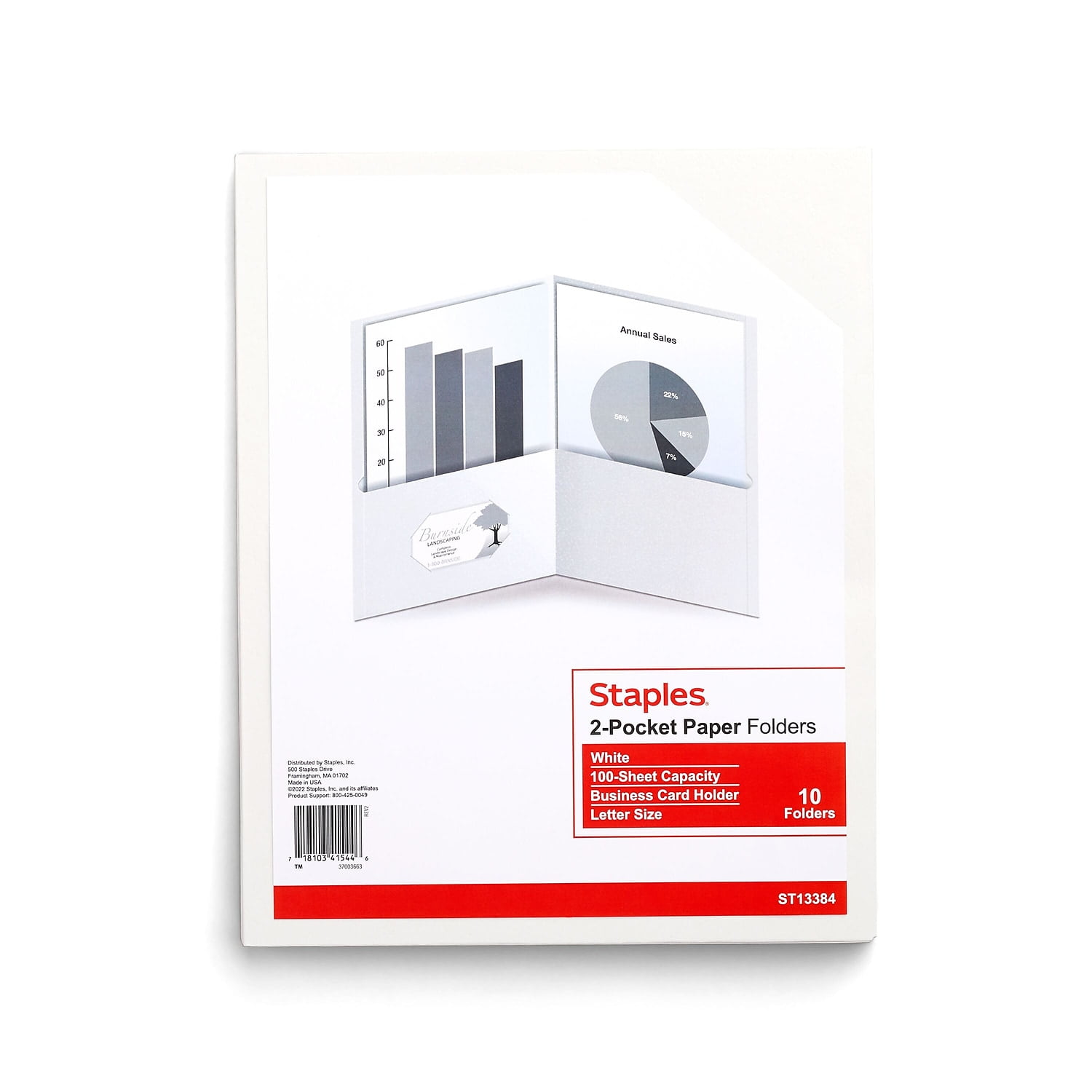 Staples Paper 2Pocket Presentation Folders Gray 10/Pack (13380US