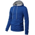 thumbnail image 3 of H2H Mens Casual Slim Fit Pullover Hoodie Long Sleeve Lightweight With Kanga Pocket (CMOHOL050), 3 of 6