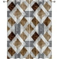 thumbnail image 2 of Modern Blackout Curtains, Brown Grey Geometric Abstract Curtains For Bedroom Living Room, Room Darkening Thermal Insulated Grommet Drapes, Patterned Window Treatments 38"W x 54"L (Pack of 2), 2 of 5