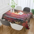 thumbnail image 5 of Qxltty Volcanic Island Square Tablecloth 60×108in Thick Wrinkle Resistant Heat Proof Durable Table Cover for Dining Table, 5 of 9
