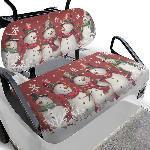 Pzuqiu 2-Pack Golf Cart Seat Covers Kit All Seasons Easy to Install, Compatible with Golf Carts Vehicle Golf Cart Seat Cushion Cover and Backrest Cover Sets