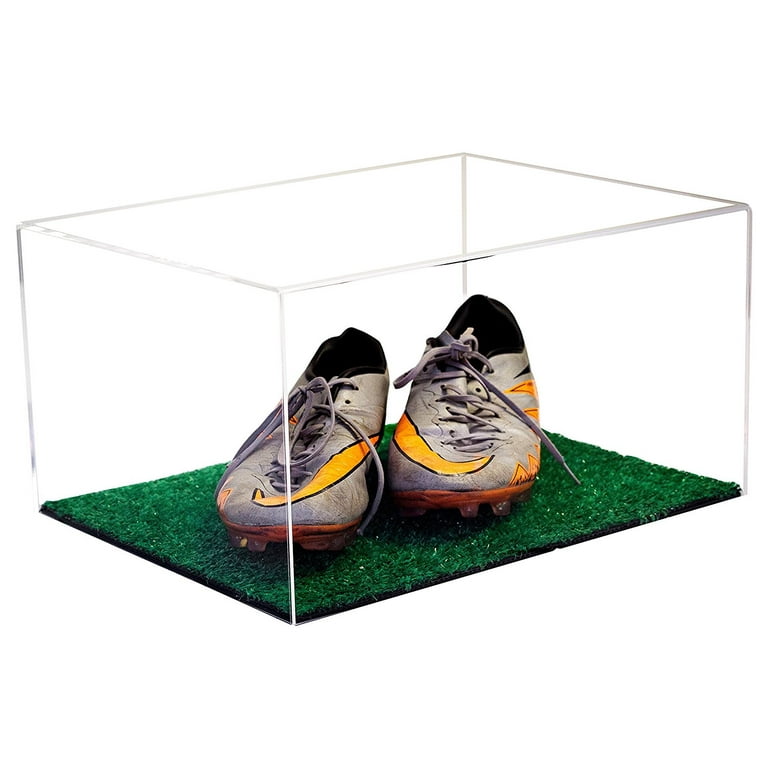 Deluxe Clear Acrylic Cleat Shoe Display Case with Turf Floor A026 TB Walmart
