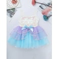 thumbnail image 3 of DPOIS Kids Girls Shiny Sequins Ballet Dance Tutu Dress Gymnastics Skirted Leotards Light Blue 12, 3 of 7