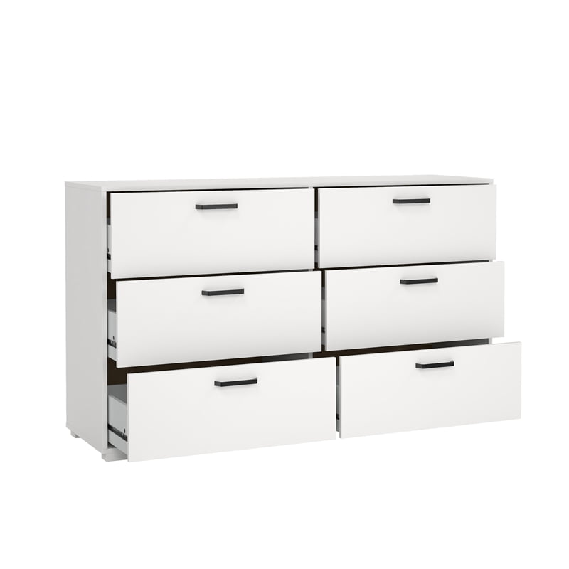 Tvilum Sofia 6 Drawer Double Dresser for Adults, White