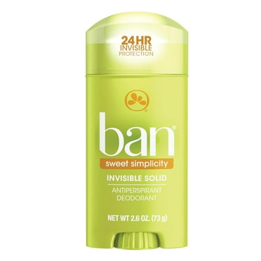 Ban Invisible Solid Anti-Perspirant And Deodorant, Sweet Simplicity - 2.6 Oz, 6 Pack