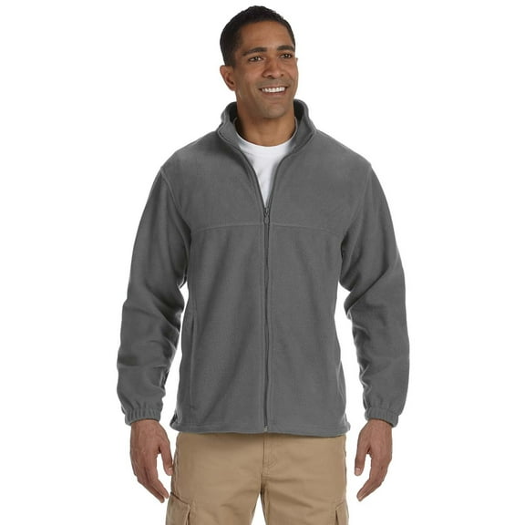 Harriton M990 Men's Full-Zip Fleece-Charcoal-5XL