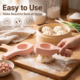 thumbnail image 4 of 4 pcs Dumpling Mold Silicone Baozi Maker, for Flower Shaped Steamed Buns, Soft Non-Stick Design Matching Cavities Form Radial Pleats Around Filling and Gentle Tap Releases Each Portion,, 4 of 7