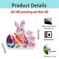thumbnail image 2 of CuiLiyq 2D Flat Acrylic Easter Bunny Figurine with Colorful Egg Desk Decoration, 3.94 Inch Spring Gift Basket Stuffer Home Office Decor Shelf Mantel Party Decor (C), 2 of 5