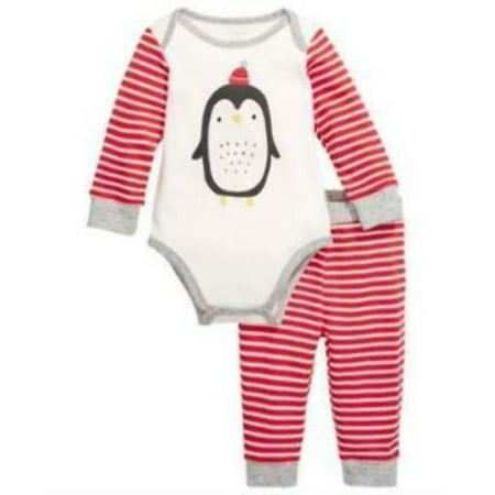 First Impressions Baby Boys 2-Pc. Cotton Bodysuit and Pants Set Various Graphics: 0/3 M/Penguin