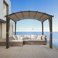 thumbnail image 5 of INTER HUT 11 x 11 Outdoor Steel Pergola with Canopy for Garden, Patio, Backyard, 5 of 7