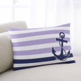 thumbnail image 2 of Anchor Purple Throw Pillow Cover 24 x 36 Inch Decorative Pillow Cover Modern Navy Blue White Striped Nautical Lumbar Pillowcase Seasonal Rectangle Cushion Case for Couch Sofa Bed Living Room, 2 of 7