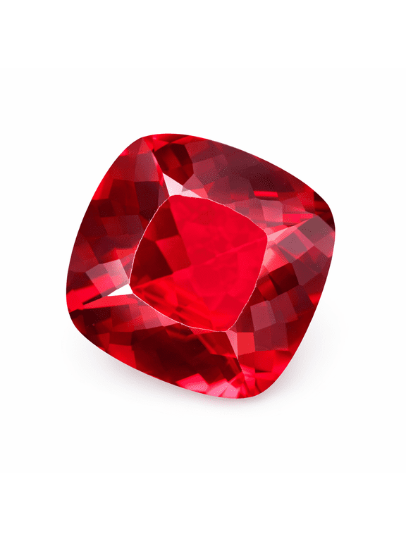 Gemsgrowth Natural Pigeon Blood Ruby Loose Gemstone, 10 Carat, Square Cushion, Certified, for Jewelry Making, Pendant, Ring, Necklace, Engagement