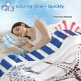 thumbnail image 3 of Coastal Blue Cooling Blanket,Lightweight Breathable Summer Throw Blanket with Double Sided Cold Effect,Ocean Nautical Lighthouse Starfish Anchor Picnic Blankets Bed Sheet for Hot Sleepers 40"x60", 3 of 8