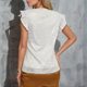 thumbnail image 4 of mfyjkho Camisetas Sin Mangas De Talla Grande, Camisola De Lentejuelas Con Cuello Redondo Y Tirantes Para Fiesta Para Mujer, Blusa Con Dobladillo Con Volantes Inclinados Tops Casuales Para Mujer M, 4 of 9