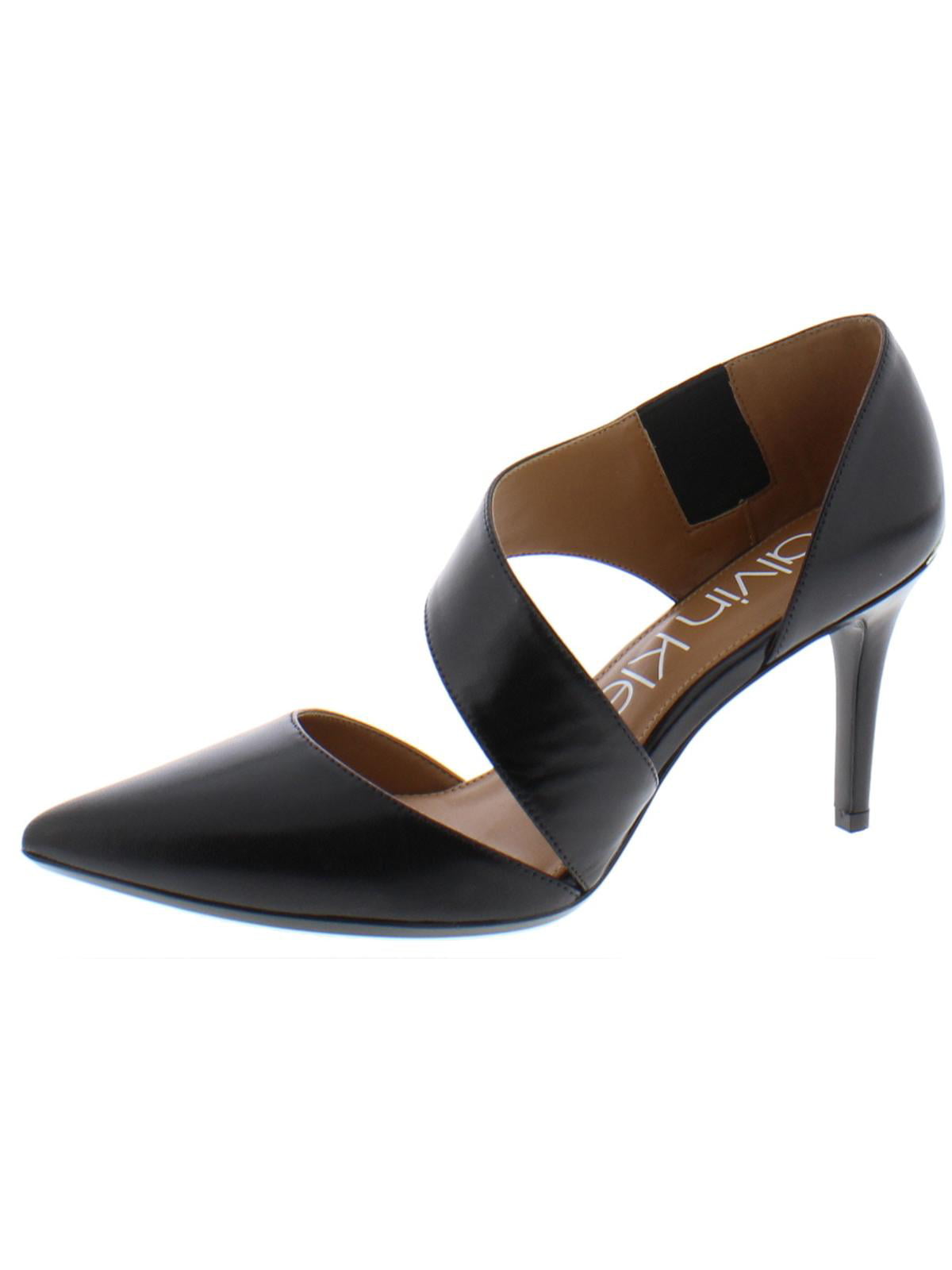 Calvin Klein Womens Gella Asymmetrical Strap Dress Heels Black  Medium  (B,M) 