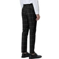 thumbnail image 3 of Lars Amadeus Men's Plaid Dress Pants Slim Fit Flat Front Business Check Trousers, 3 of 6