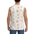 thumbnail image 4 of Lsque gold Snowflake print Print Men's Cotton Blend Sleeveless Muscle Shirts (S-3XL)- Moisture Wicking, Odor Protection, UPF 30+,Medium, 4 of 8