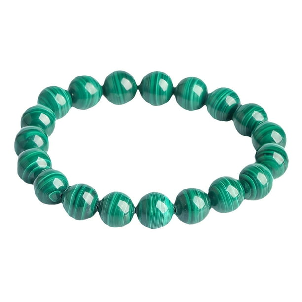 Pulsera de cuarzo rutilado verde natural para mujeres y hombres