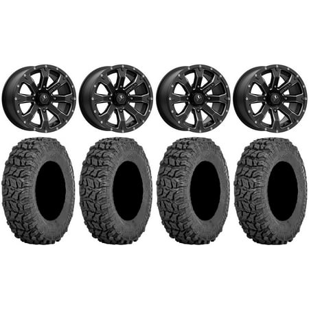 MSA Bounty 14 Wheels Black 28 Coyote Tires Kawasaki Teryx Mule MSA Bounty 14 Wheels Black 28 Coyote Tires Kawasaki Teryx Mule