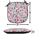 thumbnail image 4 of Tulip Chair Seating Cushion Set of 12, Floral Background with Linked Swirling Tulip and Branches Fresh Ornate, Seat Pads for Office with Anti-slip Backing, 16"x16", Pink Teal Red, by Ambesonne, 4 of 6