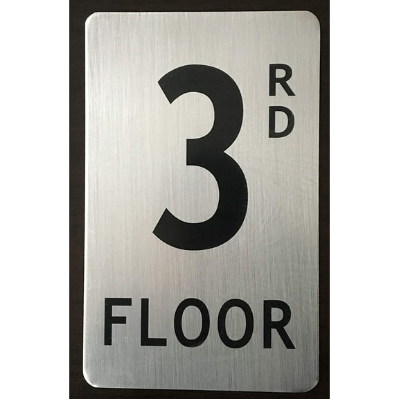 3rd floor SIGN (BRUSH ALUMINIUM, 5X8)-The Mont argent line.