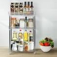 thumbnail image 3 of Sorbus 3-Tier Organizer Shelf Stand, Clear Storage Tray Caddy for Cosmetics, Bathroom/Kitchen Supplies,Toiletries, Counter, Vanity, Desk, Under Sink Organization, 3 of 6