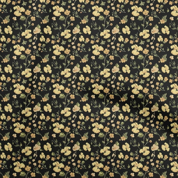 oneOone Polyester Spandex Black Fabric Floral Sewing Fabric By The Yard Printed Diy Clothing Sewing Supplies 56 Inch Wide