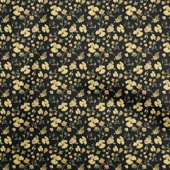 oneOone Polyester Spandex Black Fabric Floral Sewing Fabric By The Yard Printed Diy Clothing Sewing Supplies 56 Inch Wide